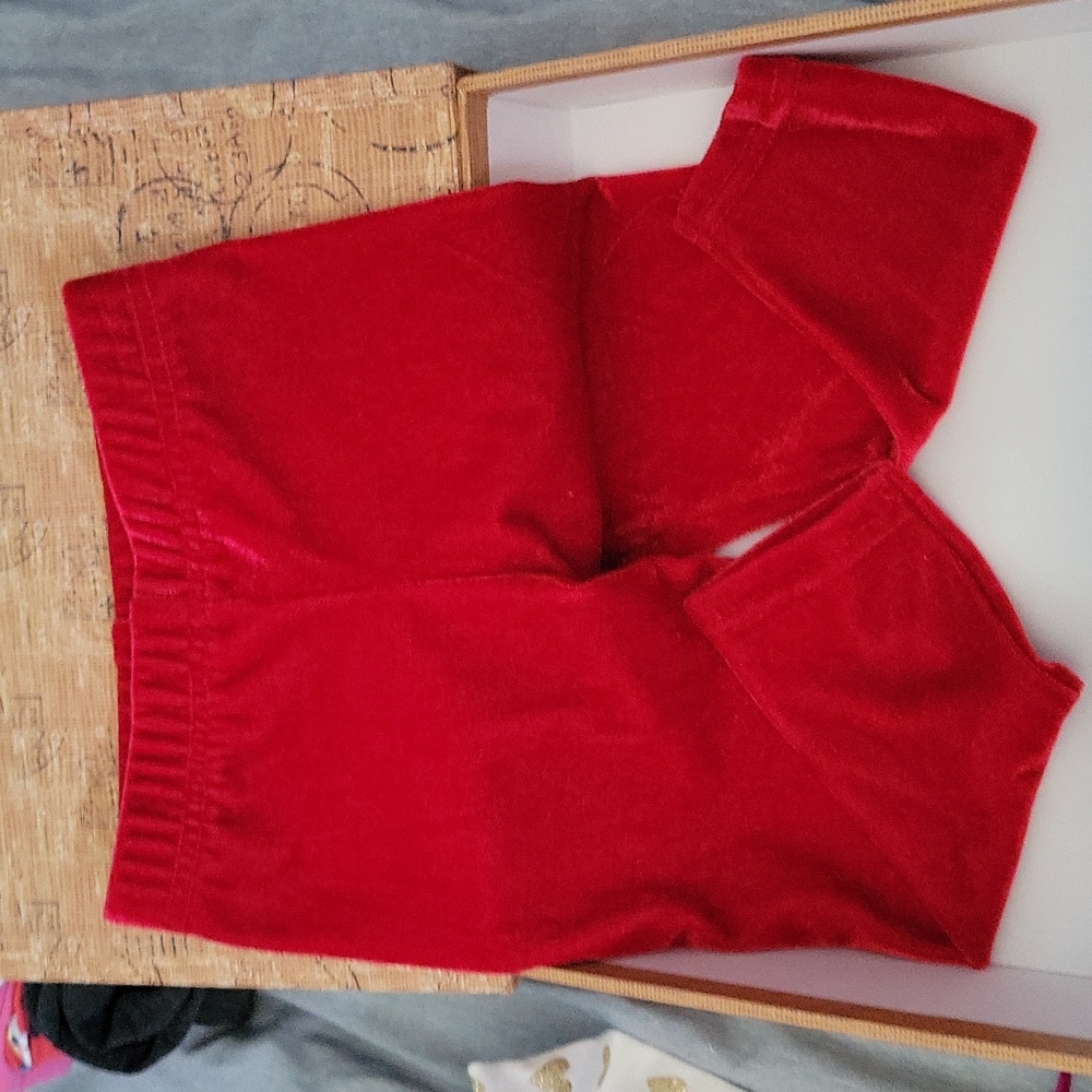 🌻 4 for$15🌻 Red velvet Christmas Valentine's pants 18m